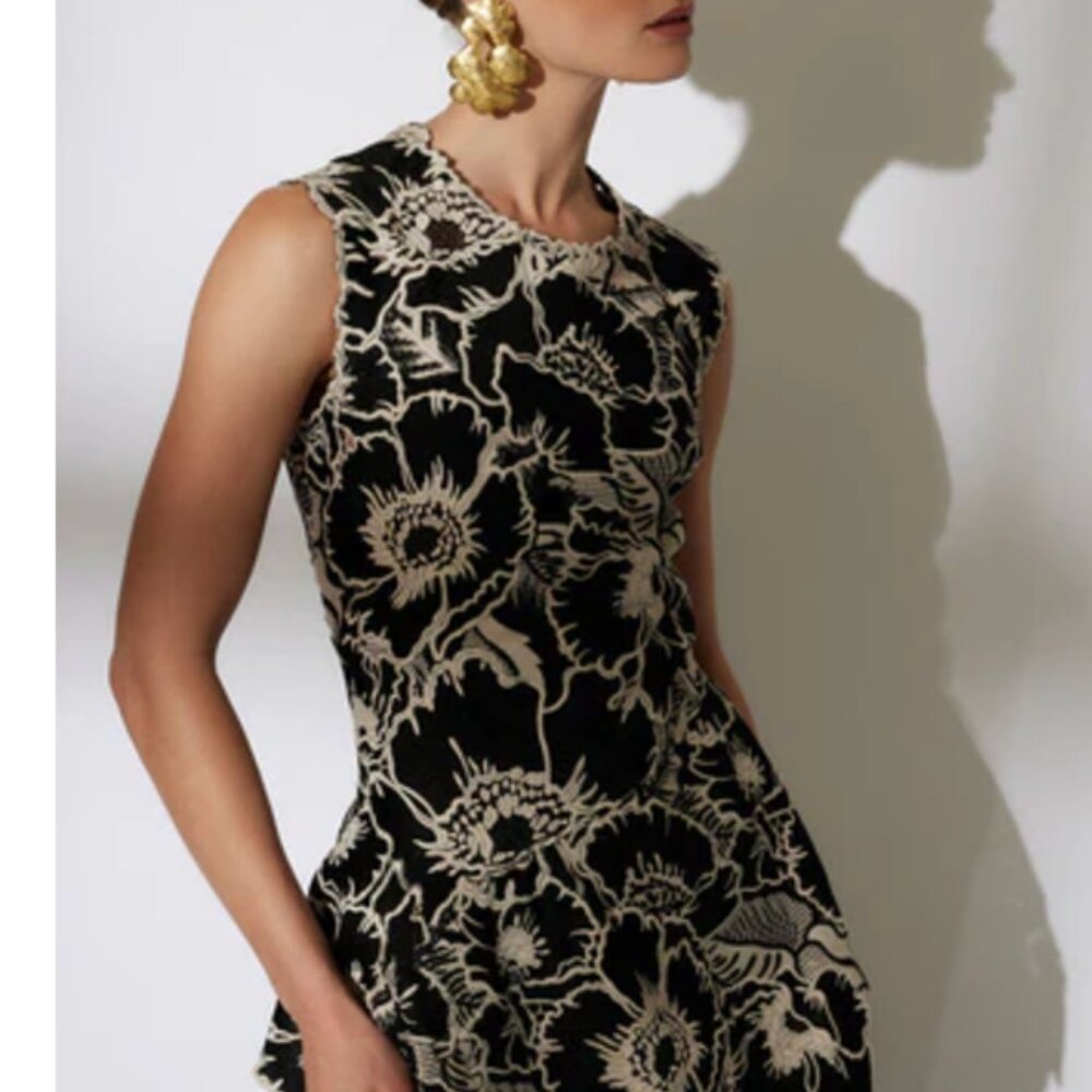 Tibi Embroidered Eyelet Crop Top